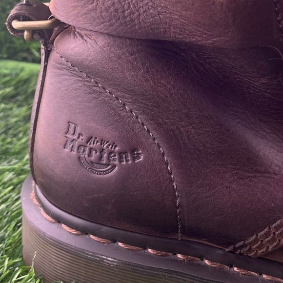 Dr. Martens Triumph Brown Leather Fold-Down Floral Combat Boots Women 8 EU 39 - Picture 2 of 16